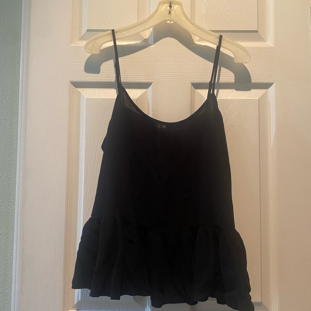 Old Navy Black Ruffled Peplum Camisole